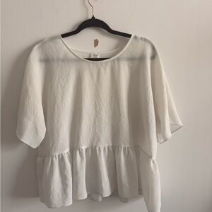 Wilfred Cream Peplum Tunic Top